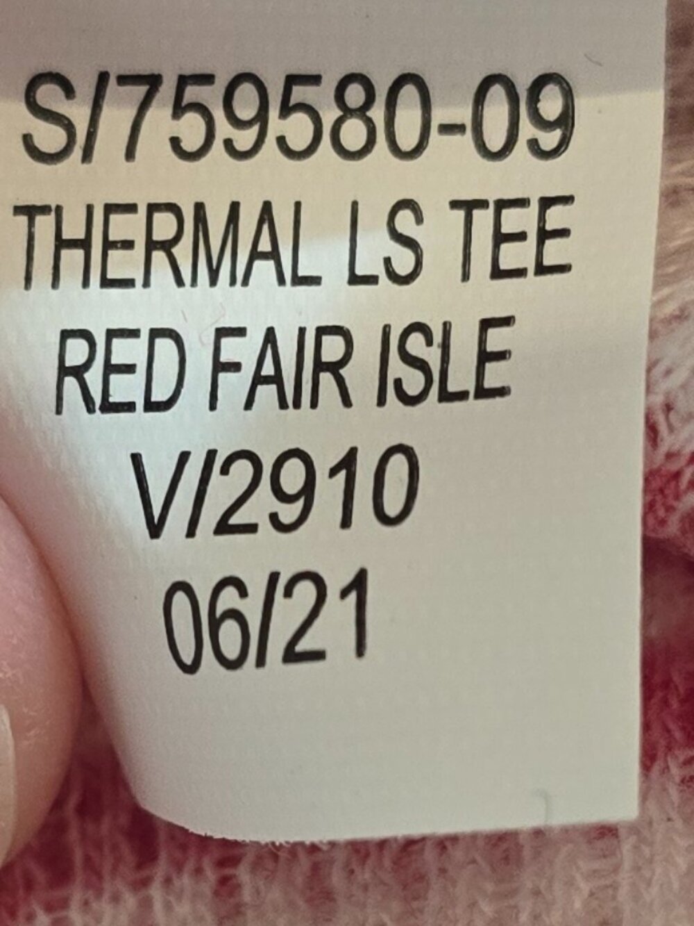 Old Navy Thermal-Knit Pajama Set - Red Fair Isle Reindeer and Snow - Picture 8 of 8